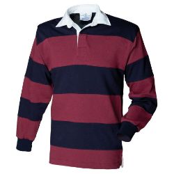 Front Row Sewn Stripe Long Sleeve Rugby Shirt